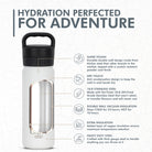 Insulated stainless steel water bottle with double wall vacuum for outdoor adventure hydration