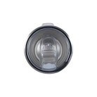 Top close up view of 890ml stainless steel drink tumbler with closed clear lid.