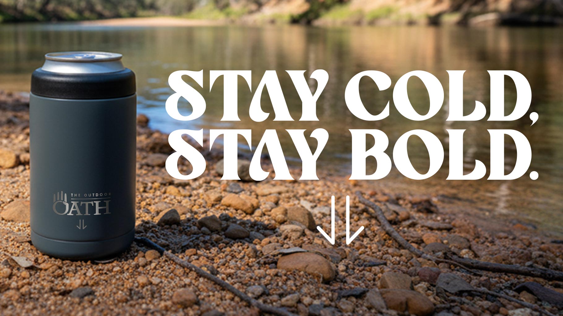 375ml Stainless Steel Can Cooler Tasman Blue