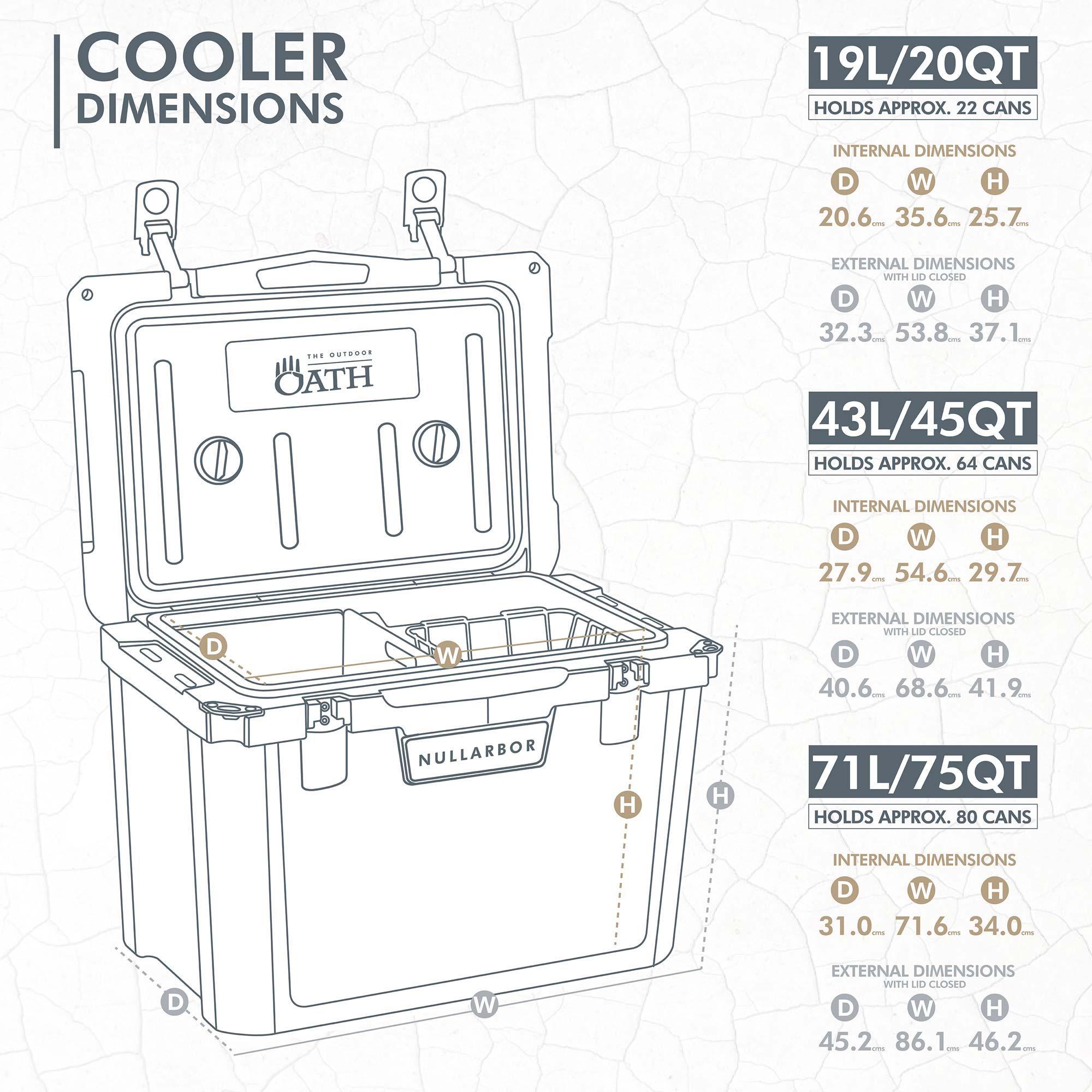 Nullarbor Cooler Product Dimensions